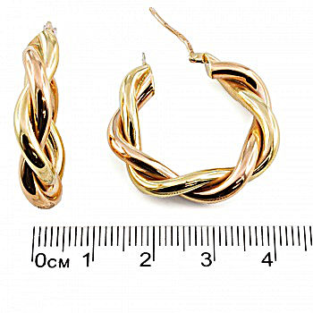 9ct gold 5g 2-Tone Hoop Earrings